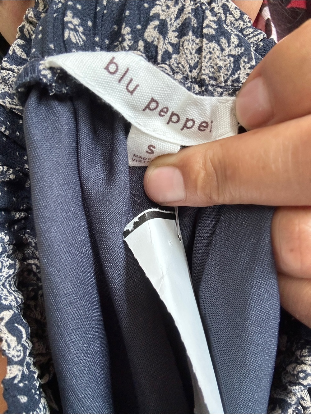 Blu Pepper Navy and White Floral Midi Skirt